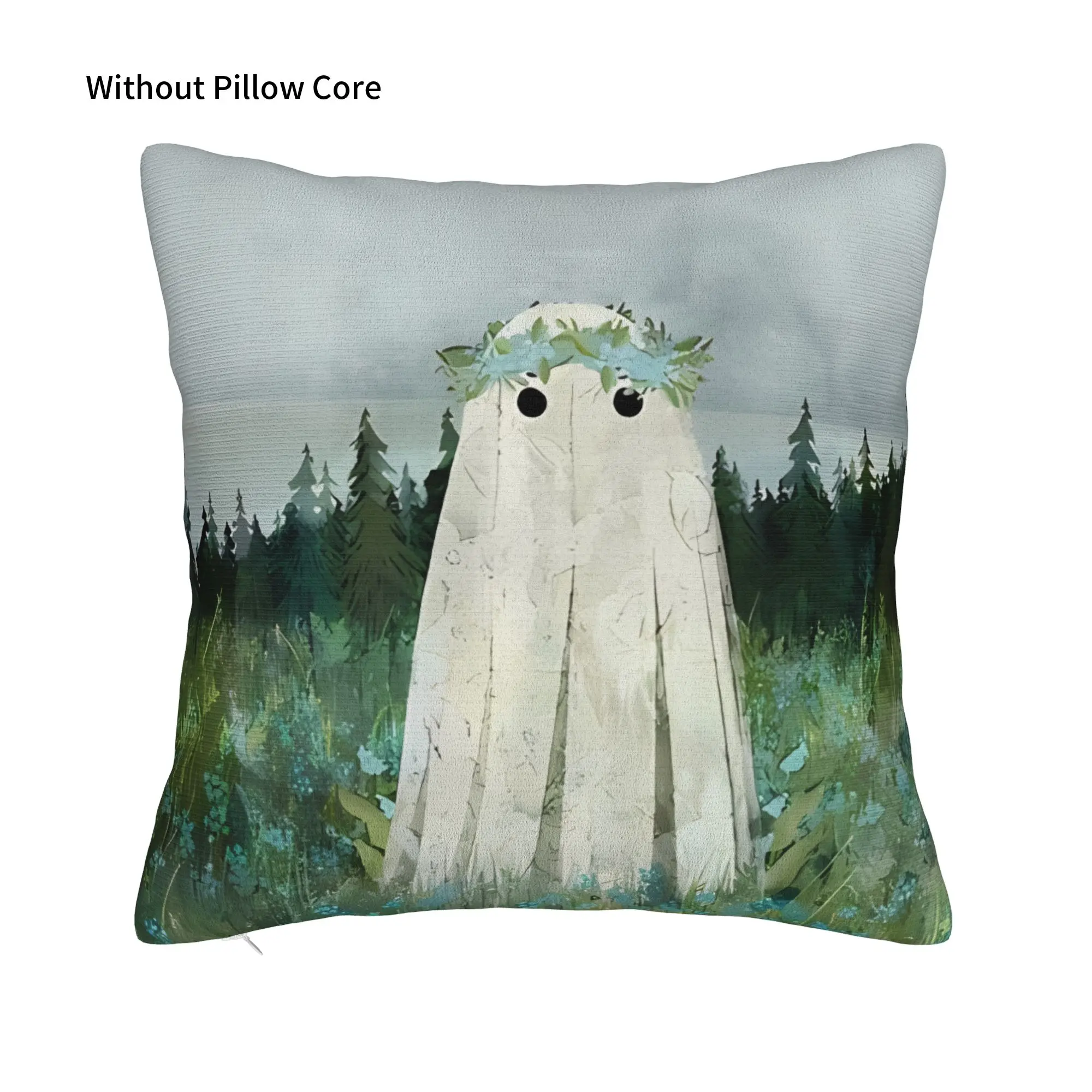 Forget Me Not Meadow Winter Holiday Farmhouse Home Deco G-Ghost Pillow Cover Zipper Closure