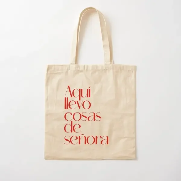 

Here I Carry Lady Is Things Cotton Canvas Bag Printed Foldable Shoulder Bag Casual Fashion Handbag Grocery Travel Shopper