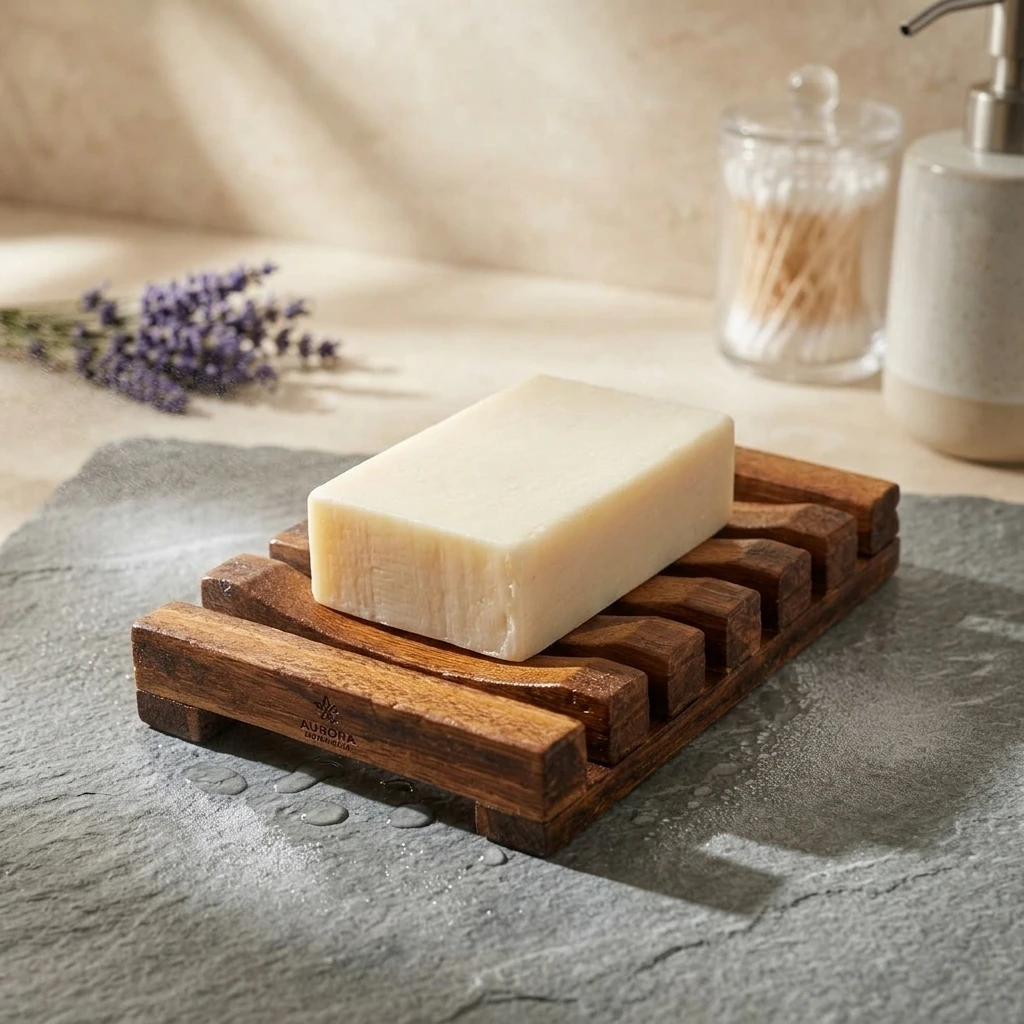 Soap Dish Natural Wood Draining Soap Holder Hollow Out Storage Tray for Bathroom Shower Hotel Home Sink Durable Eco-Friendly