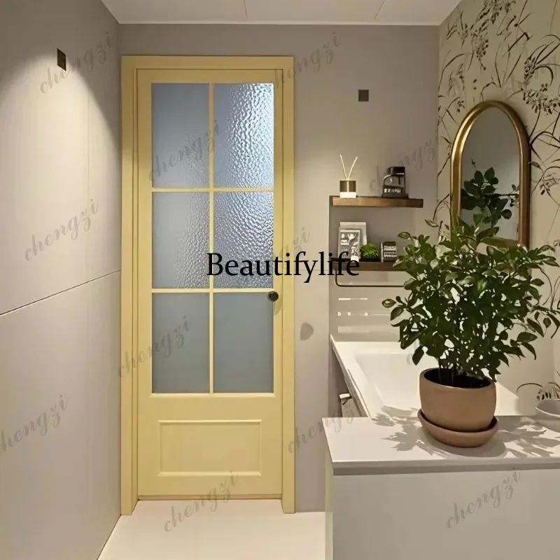 F181 Retro, extremely narrow kitchen door, multi-color glass bathroom door ins wind bathroom door