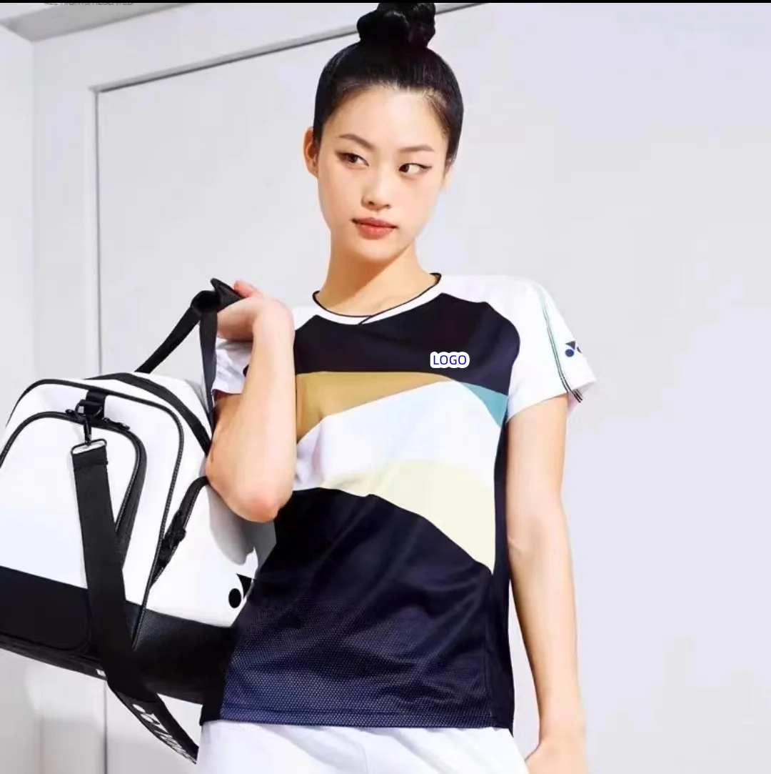Custom YY men's and women's badminton tennis T-shirt Quick drying material breathable sweat absorption can print numbers and nam