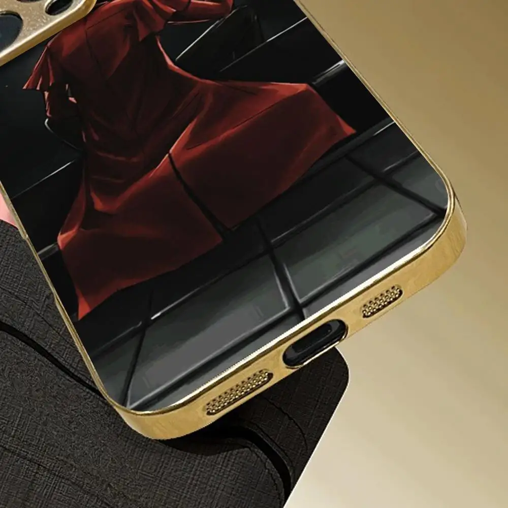 Anime Alucard Hellsing Phone Case For iphone 17 AIR 16 15 14 13 12 Pro Plus Max gold Electroplated glass Case - view 6