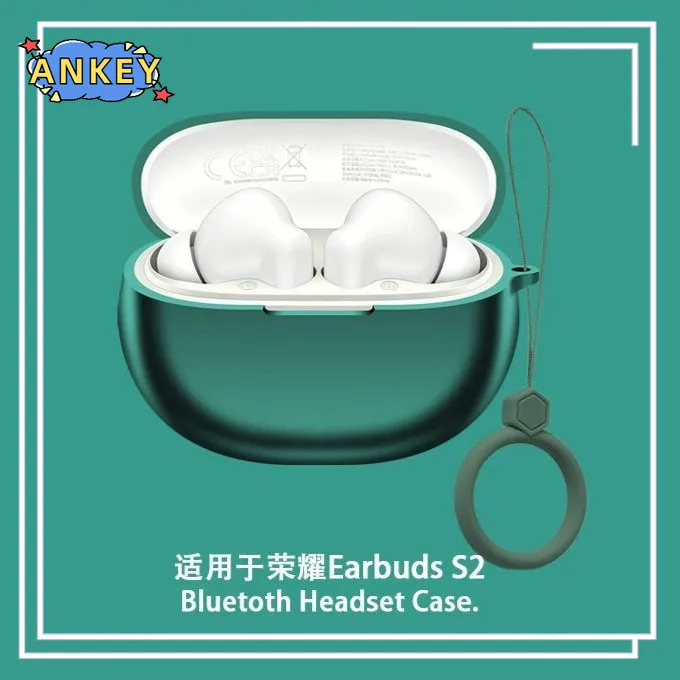 Compatible with Honor EarBuds X10 Lite Case Earphones Premium Silicone Cover Shockproof Accessible Charging Port carrying ring