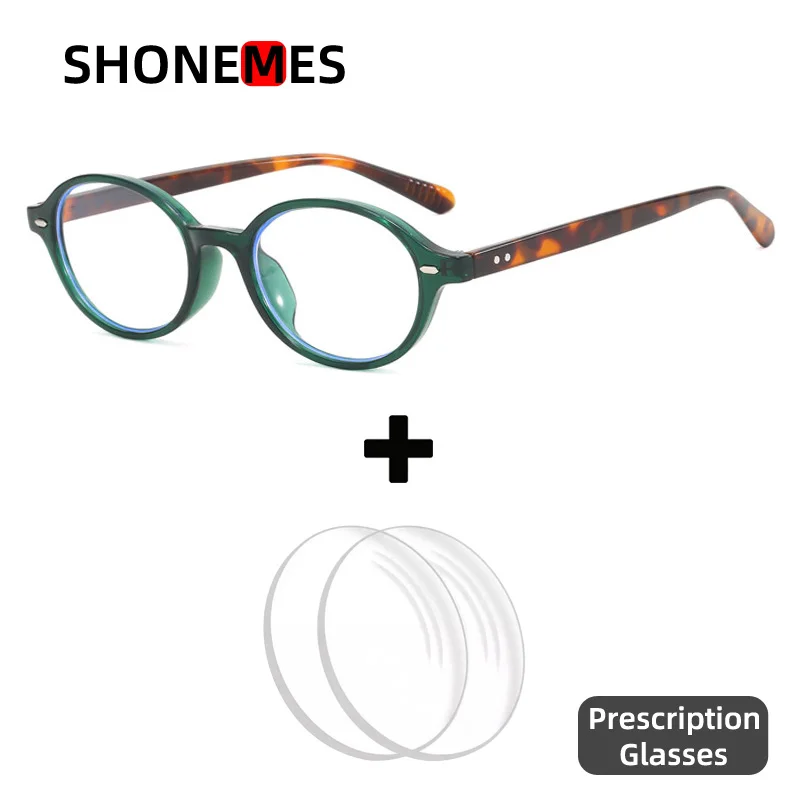 

Shonemes овальные очки по рецепту, стильные женские и мужские очки, черные черепаховые зеленые оптические очки ABL для близорукости/дальнозоркости