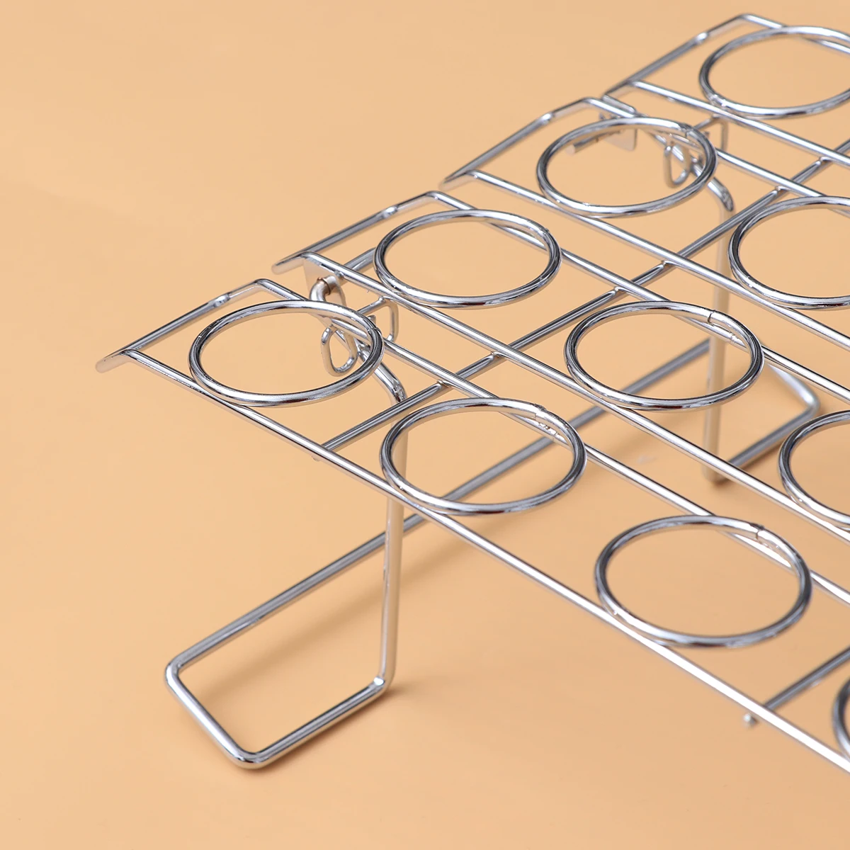 

16-Cavity Stainless Steel Ice Cream Cone Holder Foldable Dessert Display Stand Cupcakes Baking Rack for Home Cafe Dessert Shop