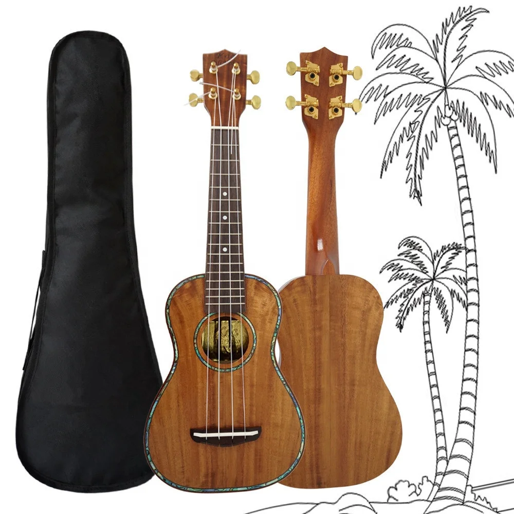 High Quality Top Solid KOA 21 Inch Ukulele Hawaii 4 Strings For Adult Acoustic Instrument