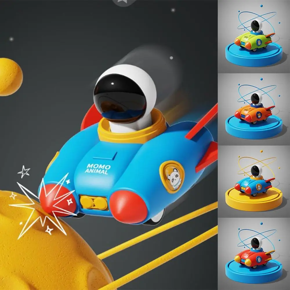 

Amazing Cartoon Rocket Car Toys Wind-up Cars Astronaut Press and Go Toy Cars Space Plastic Boys Gifts