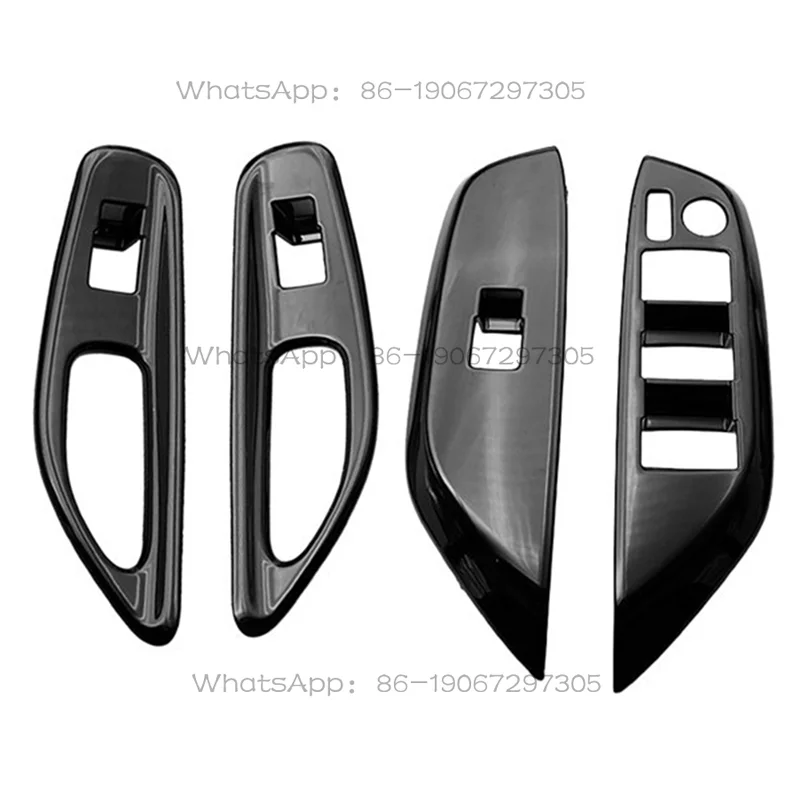 

A87Q-Car Glossy Black Window Glass Lift Button Trim Switch Cover Door Armrest Panel for Toyota Cross 2020-2023