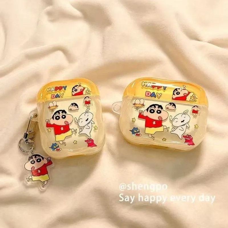Cartoon Cute Crayon Shin-chan Headphone Cover for Apple Airpods Pro 2 3 4 Silicone Headphone Cover Airpod Pro3 Headphones Funda