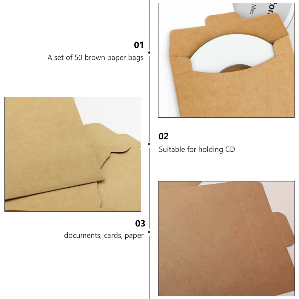 

Коричневые бумажные пакеты из крафт-бумаги, конверты для документов, чехлы для CD, многофункциональные пакеты из крафт-бумаги