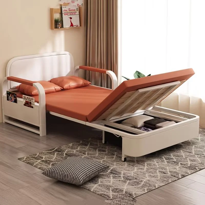 Simple Modern Living Room Sofas Orange Arm Chair Nordic Modular Lazzy Sofas Folding Nordic European Divano Letto Home Furniture
