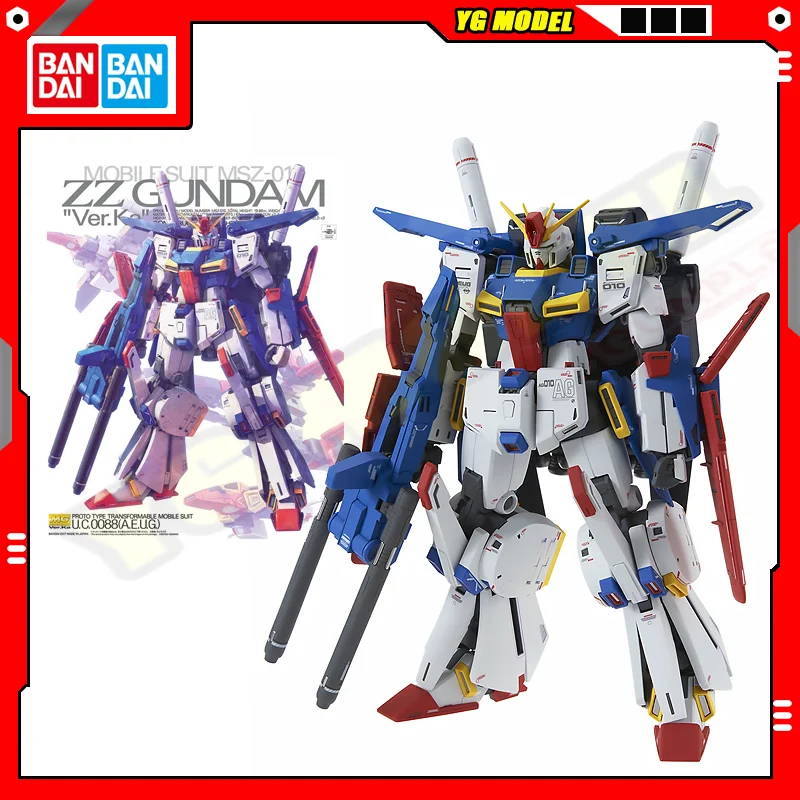 

BANDAI ZZ Gundam Ver. Стандартная модель Ka MG 1/100, набор в сборе, оригинальные экшн-фигурки единорога