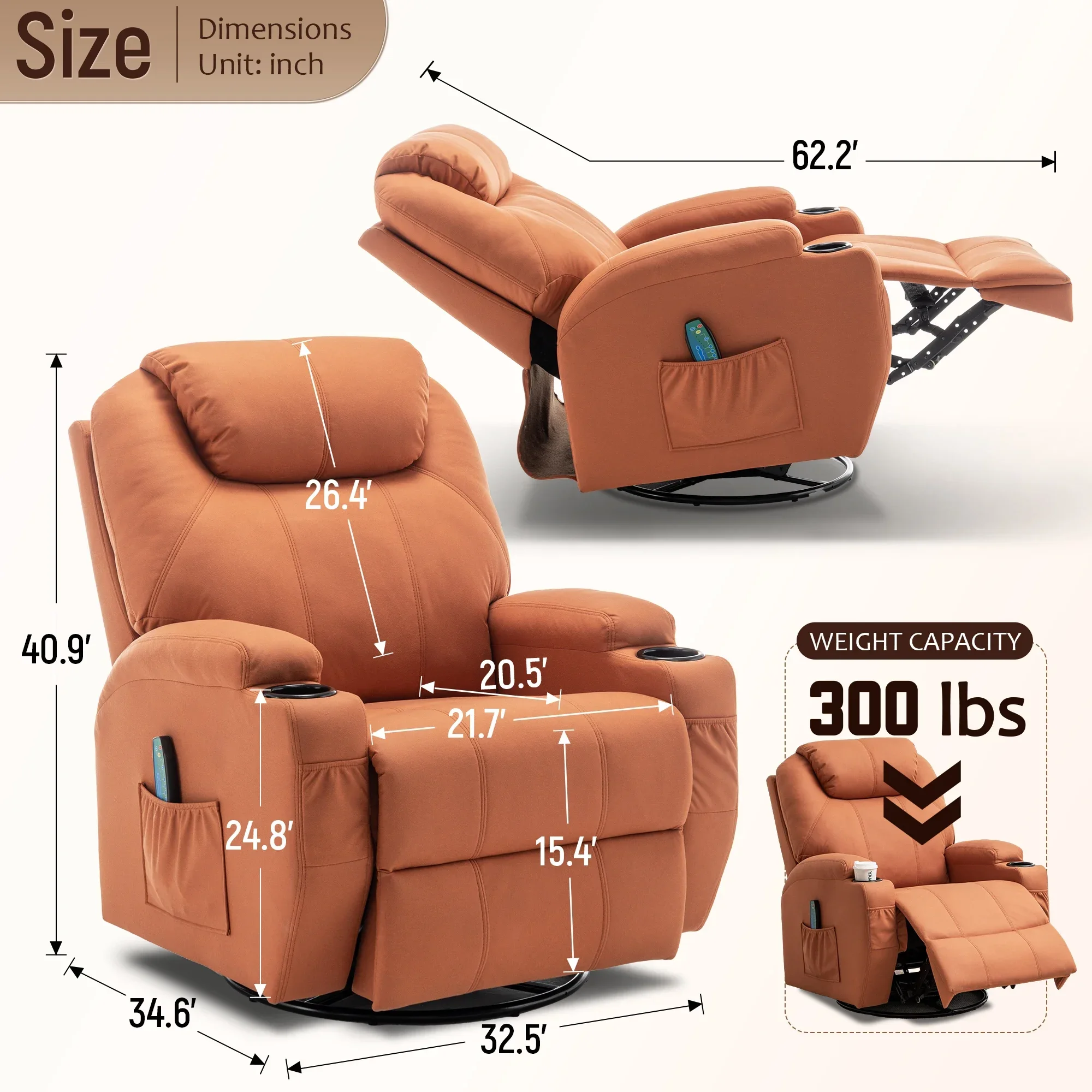 New Adjustable Leisure Single Power Electric Relaxing Armchair Recliner Couch