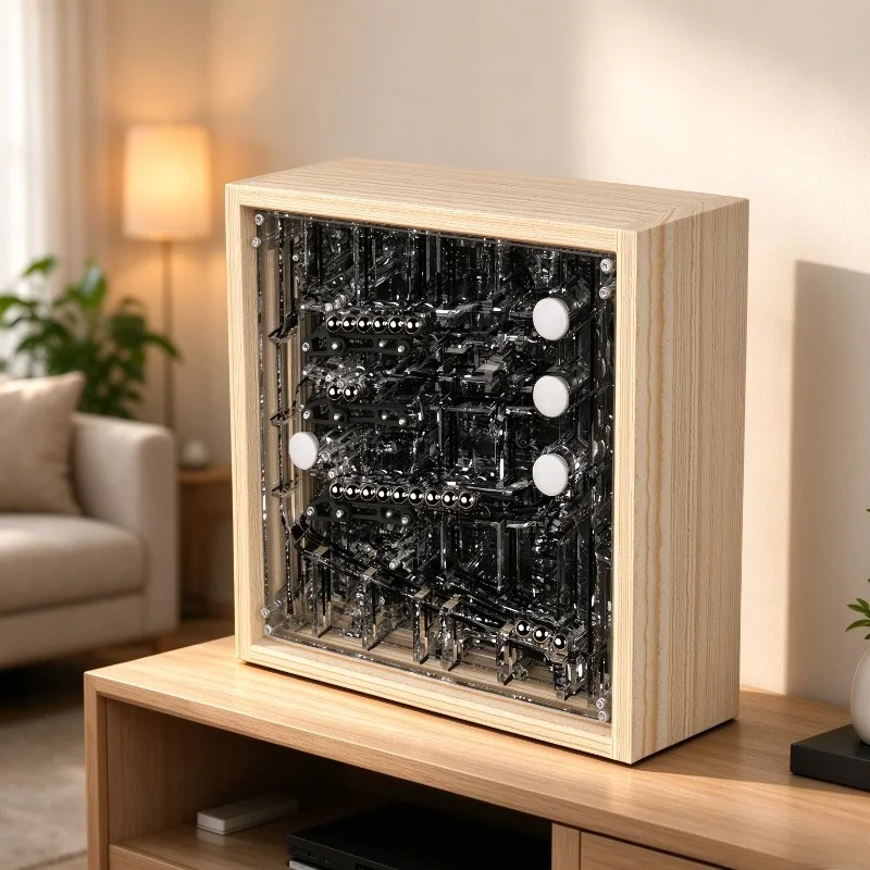Marble Clock Cyberpunk Creativity Modern Table Clock Art Luxury Personality Accessory Clocks Square Wooden Frame Home Decor
