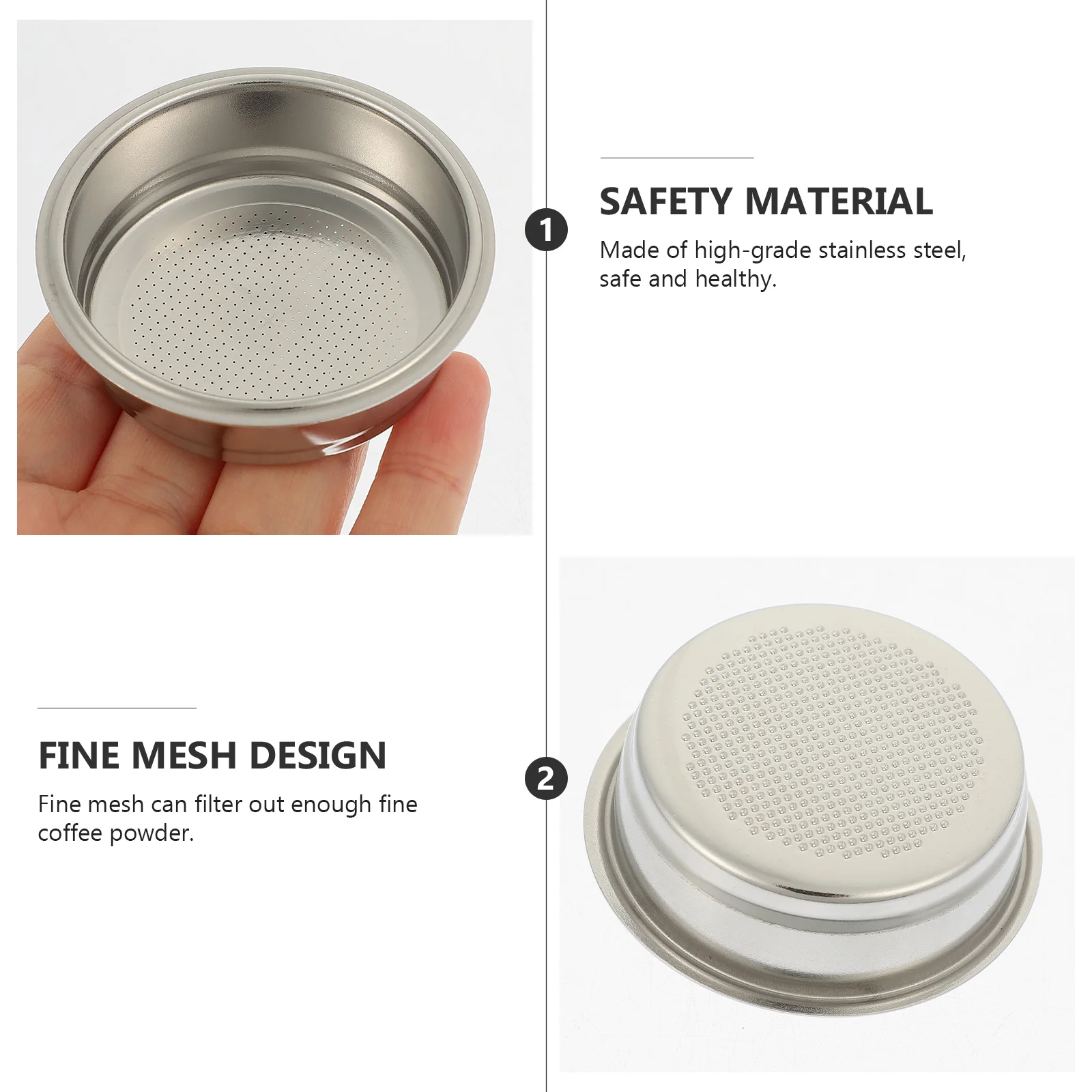 سلة فلتر إسبرسو من الفولاذ المقاوم للصدأ، ملحقات صانع القهوة الاحترافية، براعة رائعة، مسحوق ناعم ذو مذاق نقي