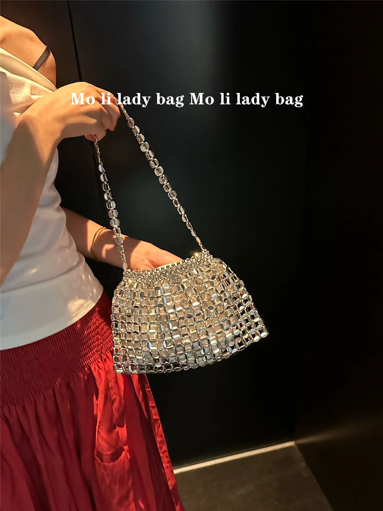 Silver Sequin Hollow out Handb - Luxury Bags For Young Women review and price