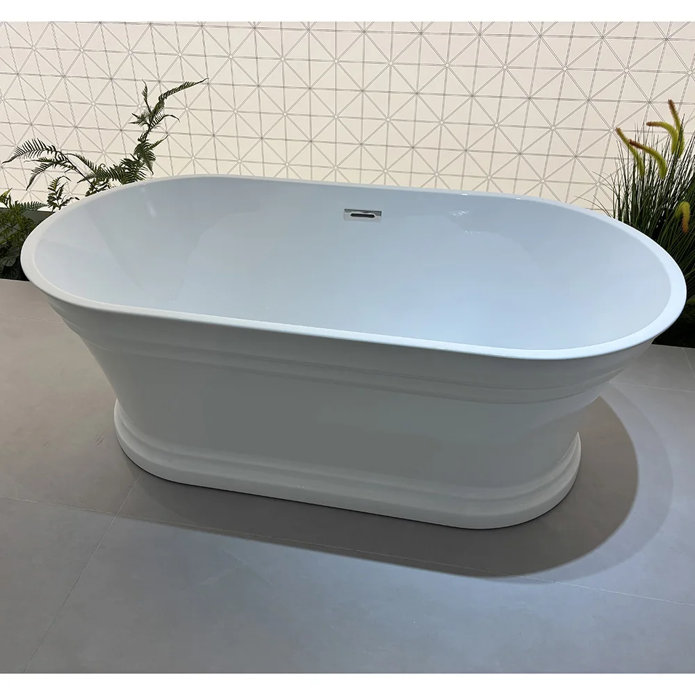 

Новый дизайн, овальная твердая поверхность, отдельно стоящая акриловая ванна для дома