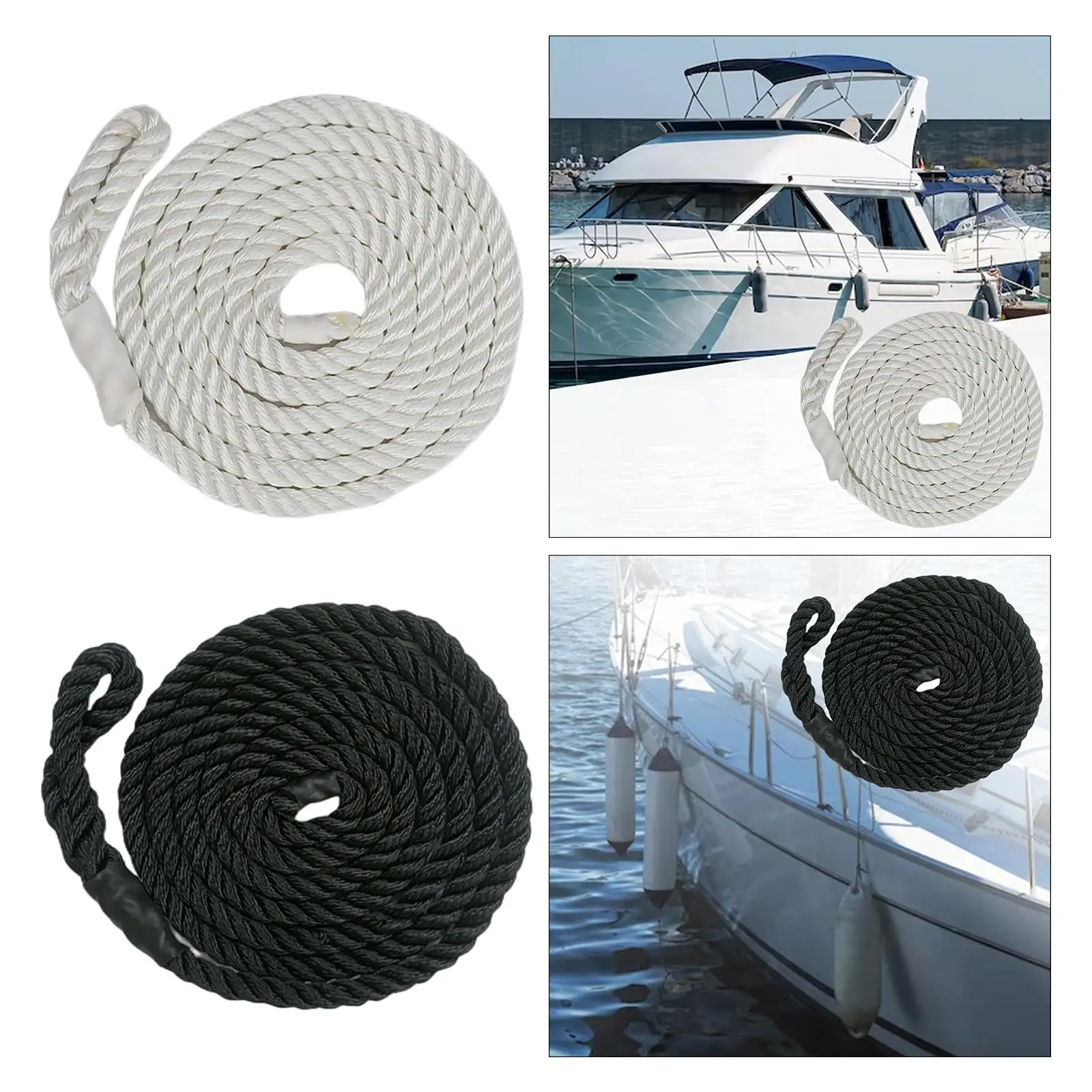 

Линия крыльев для лодок, веревки для морских крыльев, 9,5 мм x 2 м, веревка для бампера для лодки с петлей, линии для причала, яхты, парусника