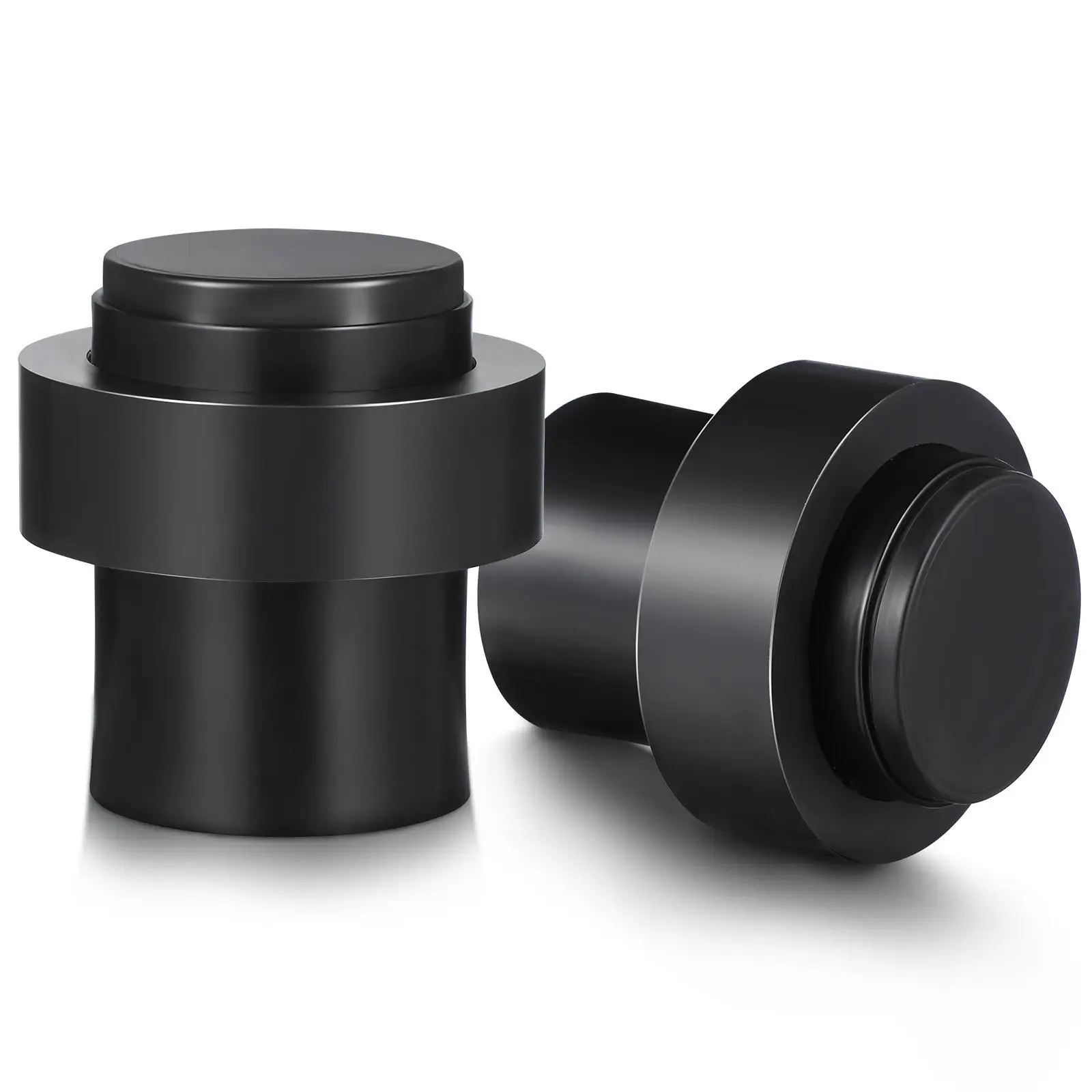 

2 Sets Door Top Limiter Adhesive Stopper No Punching Black Stainless Steel Door Stops Wall Protector Floor Stops Modern Sleek