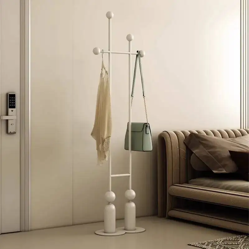 

Cream Modern Coat Rack Living Room Simple Open Bedroom Clothes Display Coat Racks Indoor Hall Tree Porte Manteau Furniture