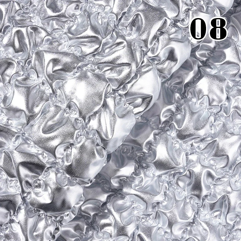 Picture 5: 100cm Waterproof 3D Bubble Quilted Puff PU Fabric Cotton Padded Embossed Plaid For DIY Coat Jacket Bag Car Upholstery Material