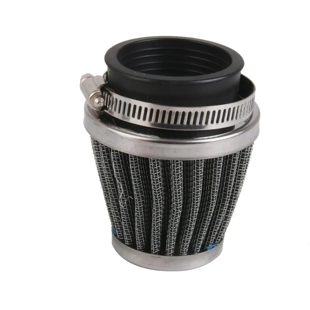 48mm 2'' High Flow Air Intake Round Cone Dry Filter Black Car/Truck/Motor