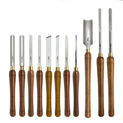 HSS-herramientas de torneado de madera para torno de madera, cinceles de tallado, accesorios de carpintería con mango de nogal