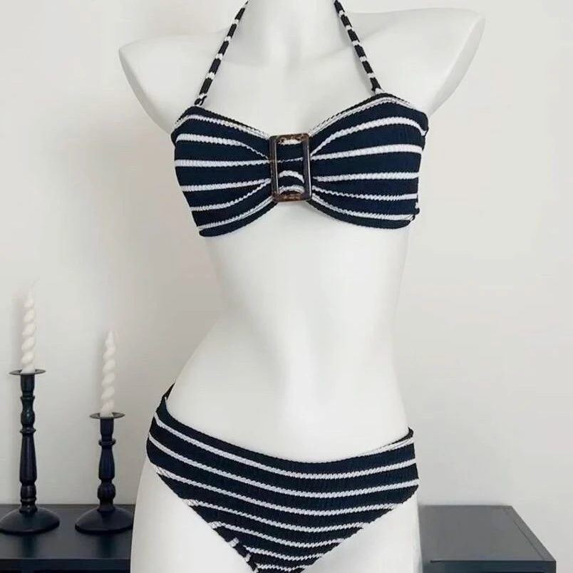 مثير عطلة مجموعة البكيني معلقة الرقبة حزام شريط صديرية دائرية ملابس السباحة ملابس الصيف الإناث عادية السباحة الشاطئ
