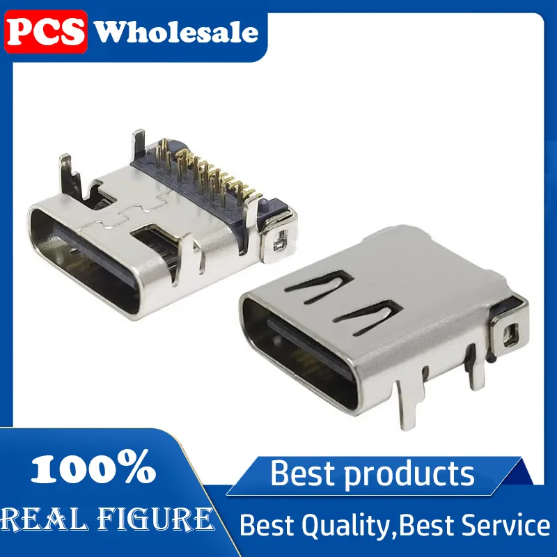 socket Type-C female 24P front and rear HD transmission port 4 Fix the pins USB-3.1