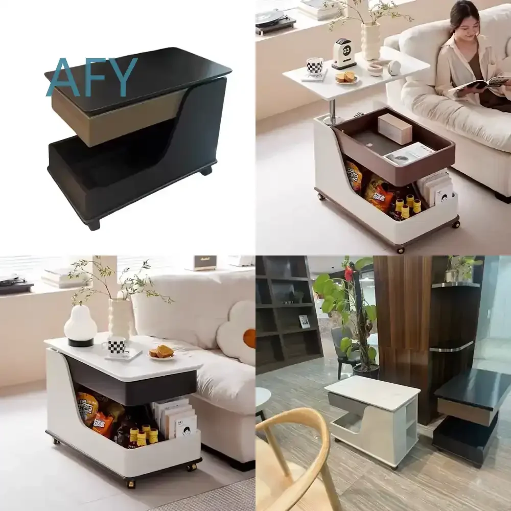 Slate Storage Cabinet for Small Space Drawstring Dust-Proof Cosmetic Organizer Finishing Cabinet Rock Slab Mobile Coffee