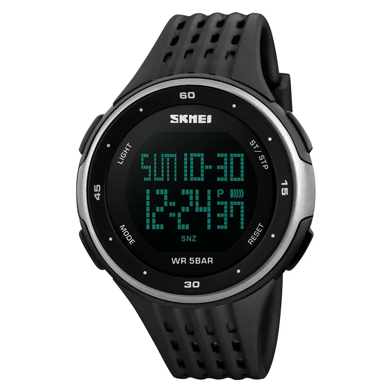 SKMEI 1219 Mens Ladies Digital Clock Relogio Masculino  Outdoor Sport Watches Men Women Waterproof LED Sport Military Watches