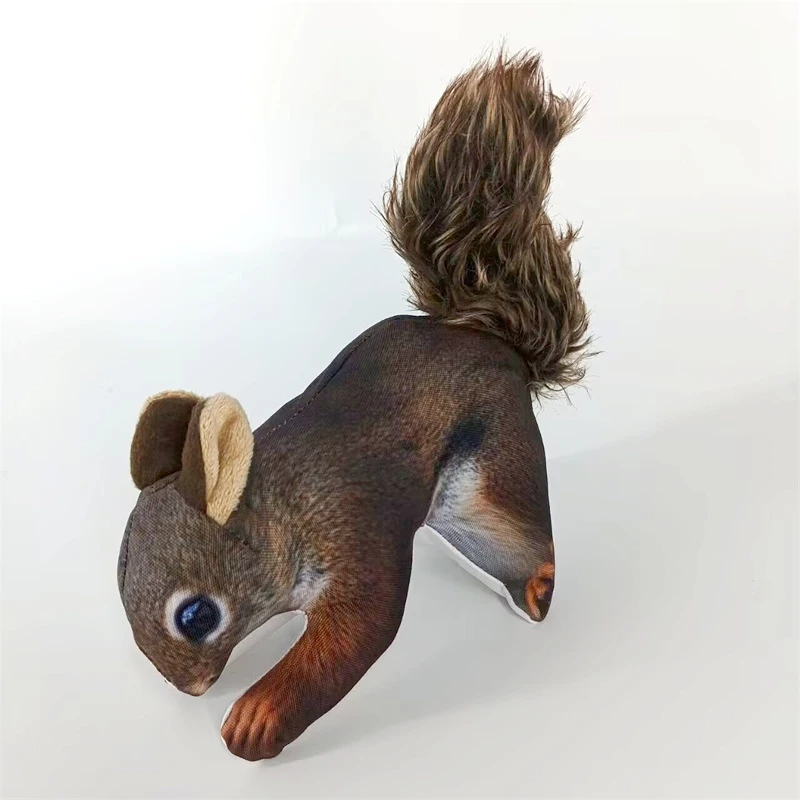 Simuliertes Kaninchen-Eichhörnchen-Plüschspielzeug, interaktives Quietschspielzeug für Hunde, weich, langlebig und unterhaltsam, Beißspielzeug, Welpentraining, gesundes Kauen – Detail 6
