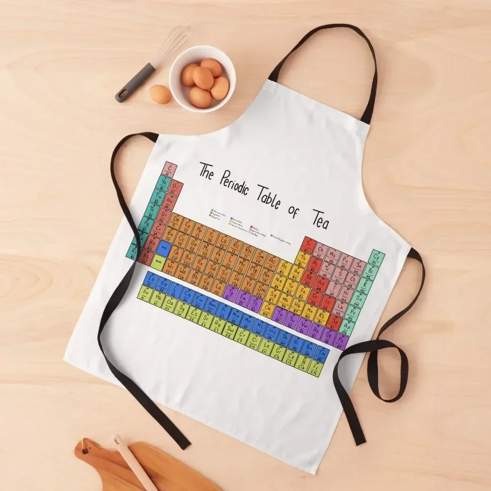 

Periodic Table of Tea Apron Chef Uniform For Men work gowns for women cleaning kitchen clothes Kitchens Men Apron