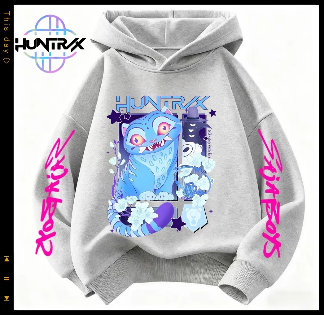 هوديي KPop Demon Hunters للأولاد بغطاء للرأس ثلاثي الأبعاد مطبوع ثلاثي الأبعاد للخريف ملابس غير رسمية دافئة ​