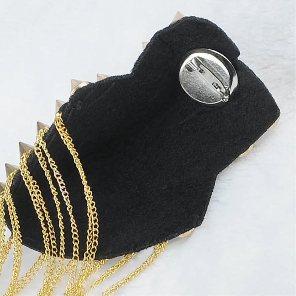 Clothing Accessories Punk For Coat Tassel Metal Epaulet Fringed Shoulder Stamp Rivet Shoulder Pad Brooch Dress Decoration