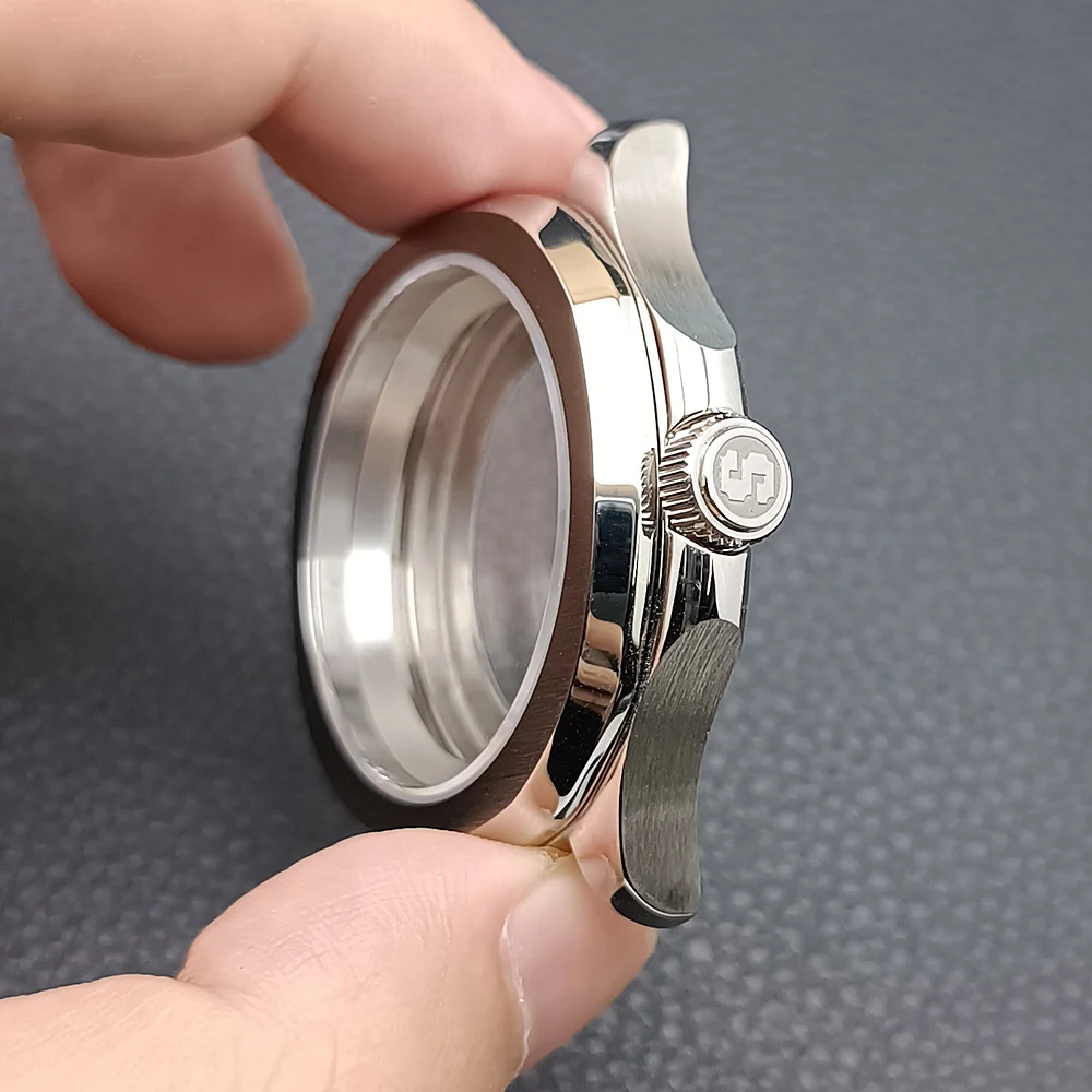 39.5mm watch men\'s steel case have inner ring FIT N H35 NH36 movement Watch Parts For Sapphire Glass Wristwatches Watch Box