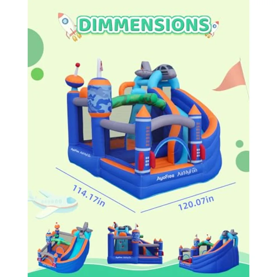 Inflatable Bounce House for Kids Fun, Bouncer & Slide with Air Ball Pool, Inflatable Bouncer with Blower Use for Indoor&Outdoor