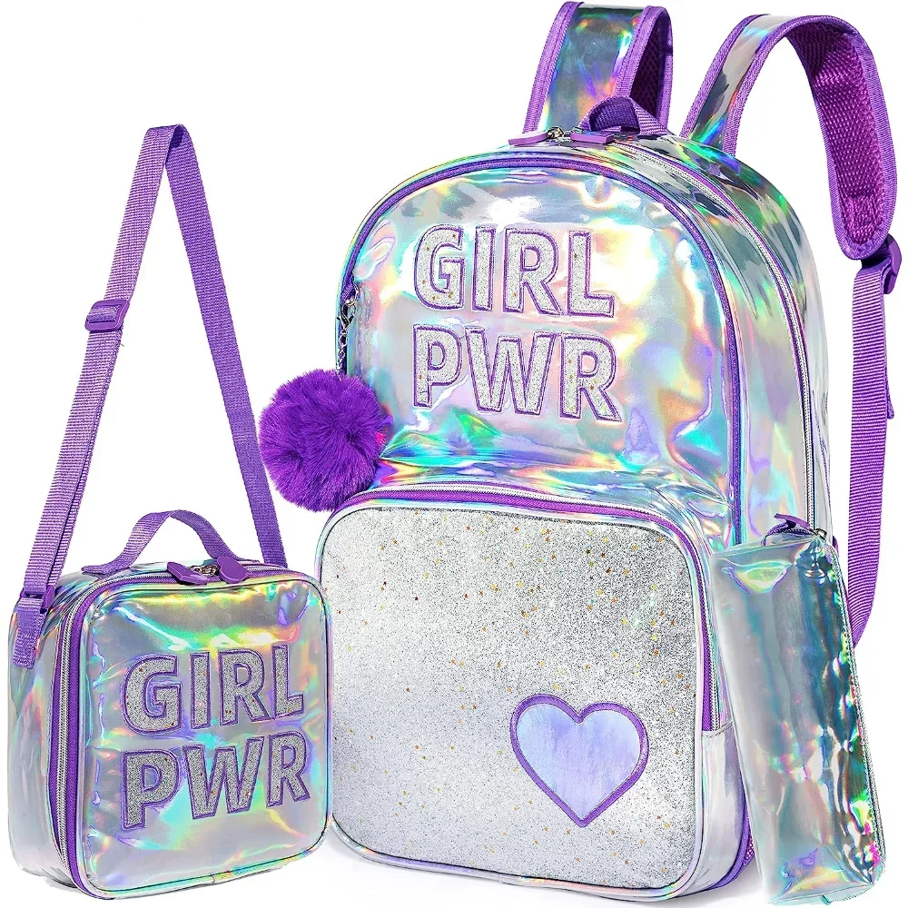 School Bag for Girls Backpacks for Elementary Kindergarten Students Travel Bag with Lunch Box Pencil Case for Girls