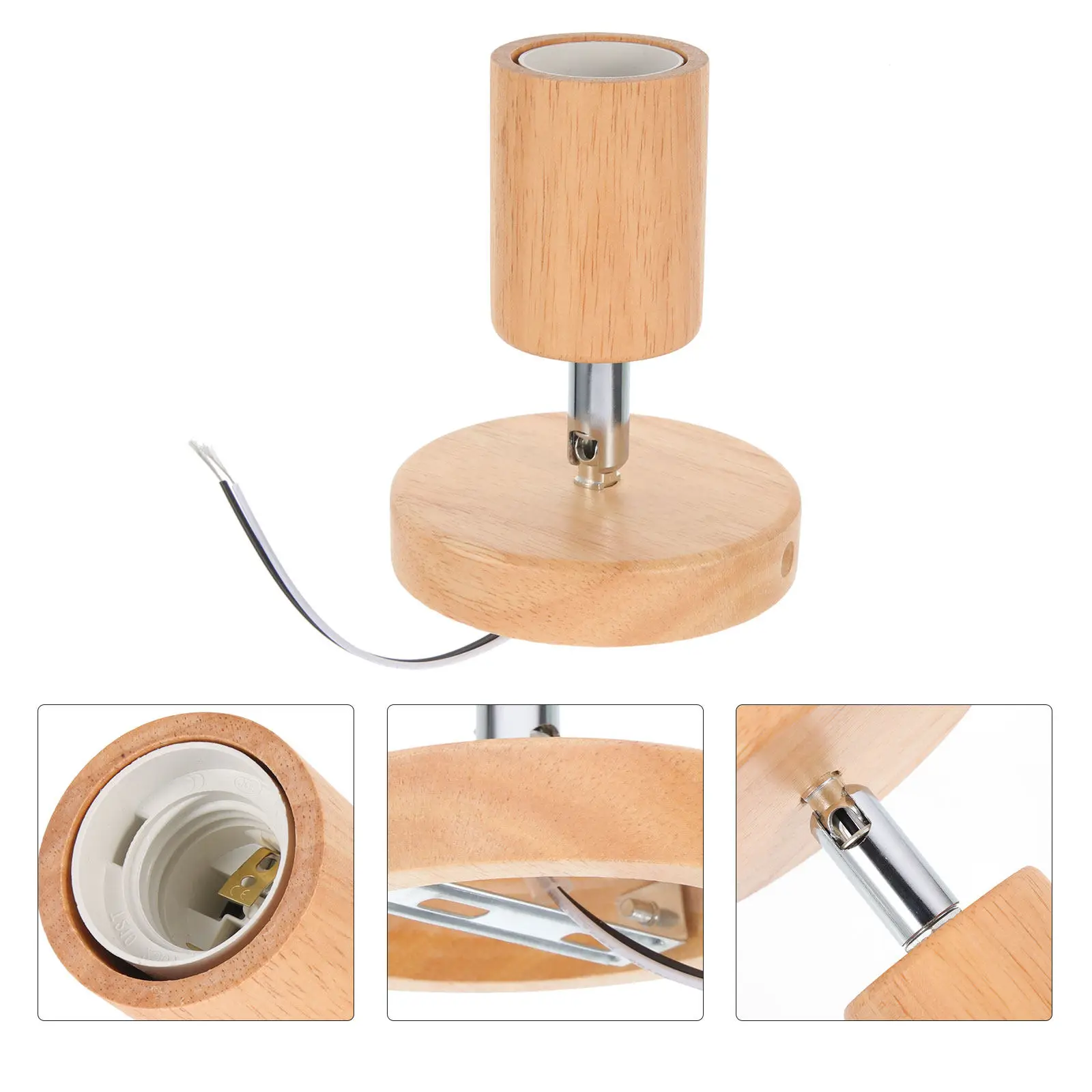 

Премиальный деревянный поворотный патрон E27 для лампы, регулируемое основание для светильника для ресторанов, домов, офисов, книжных магазинов, кафе