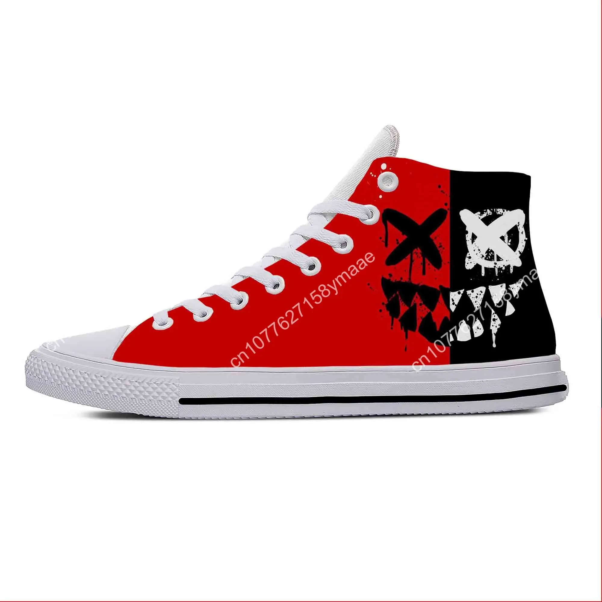 Anime Cartoon Demon Devil Smiling Smile Face Cool Casual Cloth Shoes High Top Lightweight Breathable 3D Print Men Women Sneakers