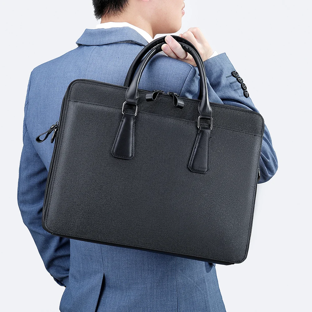 Tasche Männer Aktentasche Business Leder Schulter Messenger Büro 13.3 "Laptop für Handtasche Maletin Sack eine Haupt femme