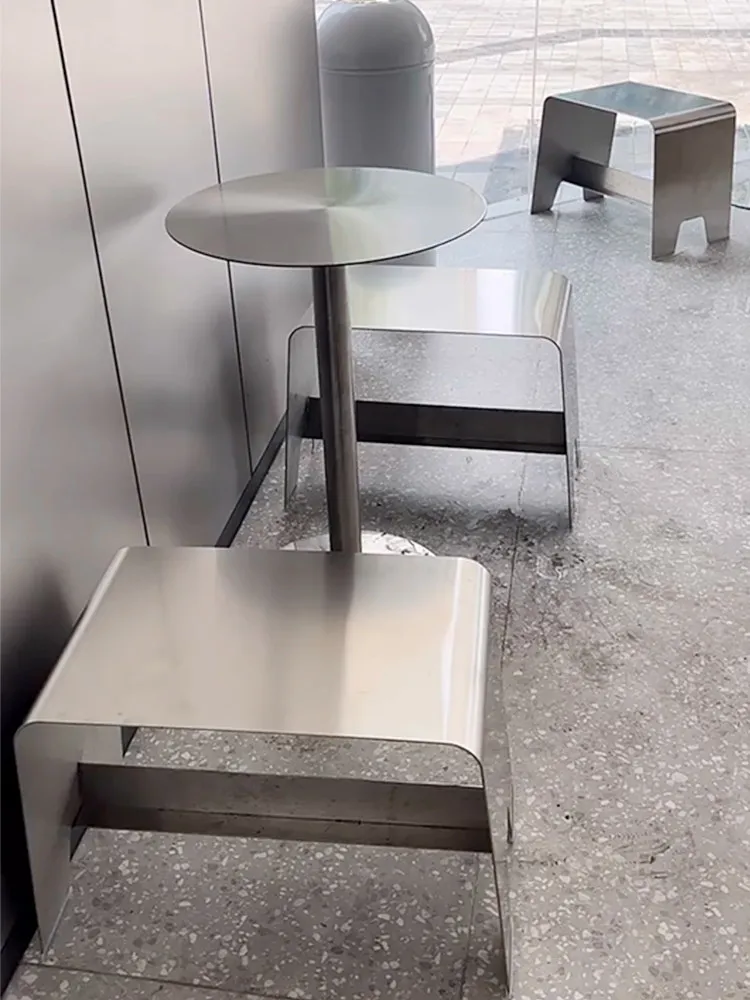 Simple Modern Metal Stainless Steel Small Conical Design Mushroom Coffee Table for Milk Tea Shop Cafe Sofa Side