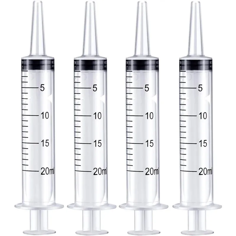 5 10 20 30 Without Needle！20ml Plastic Reusable Syringe Measuring Hydroponics Nutrient Syringe Oil Pump Pet Medicine Feeder