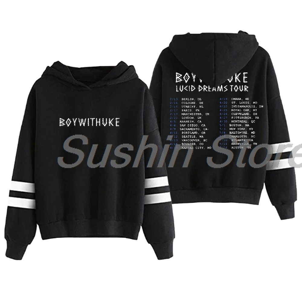 Boywithuke Lucid Dreams Tour 2024 Hoodie Pocketless Parallel Bars Sleeve Streetwear Women Men Hooded Sweatshirt Fashion Clothes