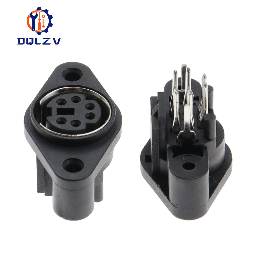 MDC/S Terminal Socket DIN Jack Connector Mini PS2 6Pin 6P with Fixed Hole Mouse Keyboard