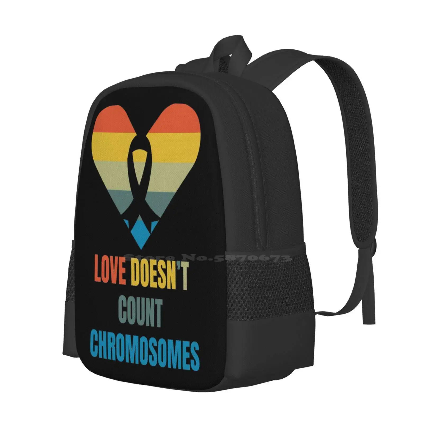 Down Syndrome Awareness - Love Doesn'T Count Chromosomes Hot Sale Schoolbag Backpack Fashion Bags