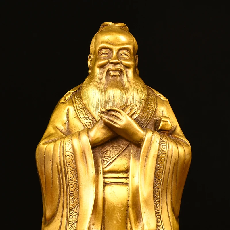 Brass The statue of Confucius Confucius Institute Confucianism thinker educator Study screen Amass wealth Ornaments