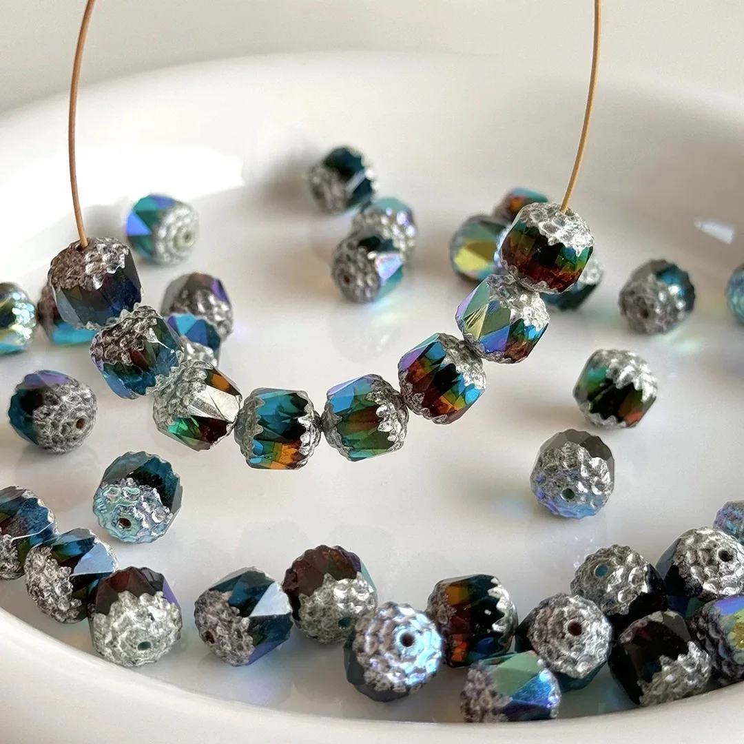 10pcs  8mm Handmade Glass Beads Bracelet Necklace Earring Scatter Pieces DIY Semi-finished Production