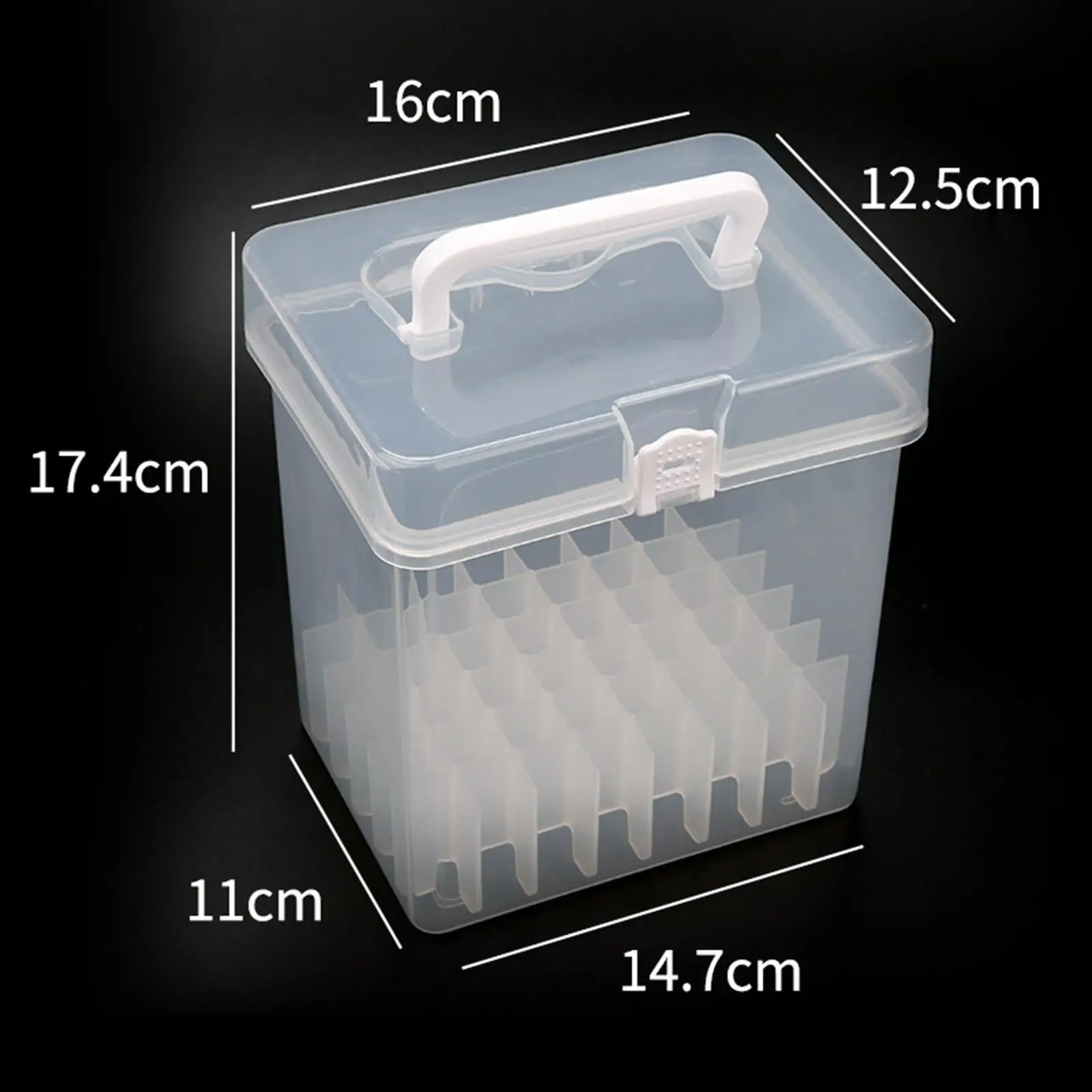 

Clear Marker Pen Storage Box Empty Container with Handle Fittings Art Pen Holder Portable Craft for Desktop
