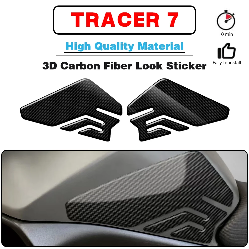 

For YAMAHA TRACER 7 2021 2022 2023 2024 Motorcycle Side Fuel Tank Pad Knee Grip Protection Sticker Carbon-look